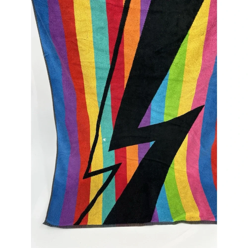 Vintage Hawaii Beach Towel by Maiden Black Multi Spell Out Cotton 56 x 33